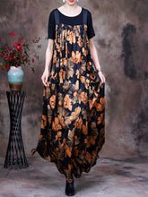 Vestido largo pechera con bolsillos plisados y estampado Always Glowing